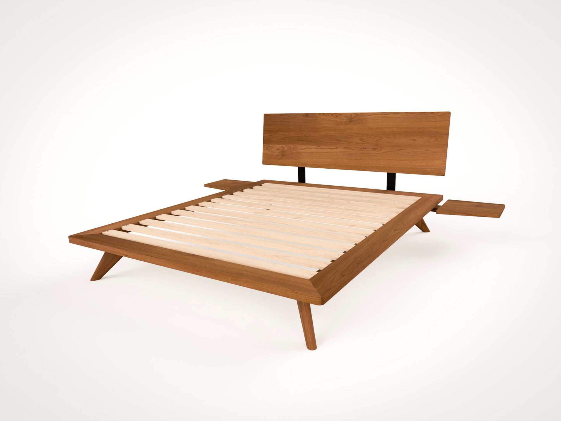 Atomic Platform Bed- Handcrafted Solid Wood Bed Frame