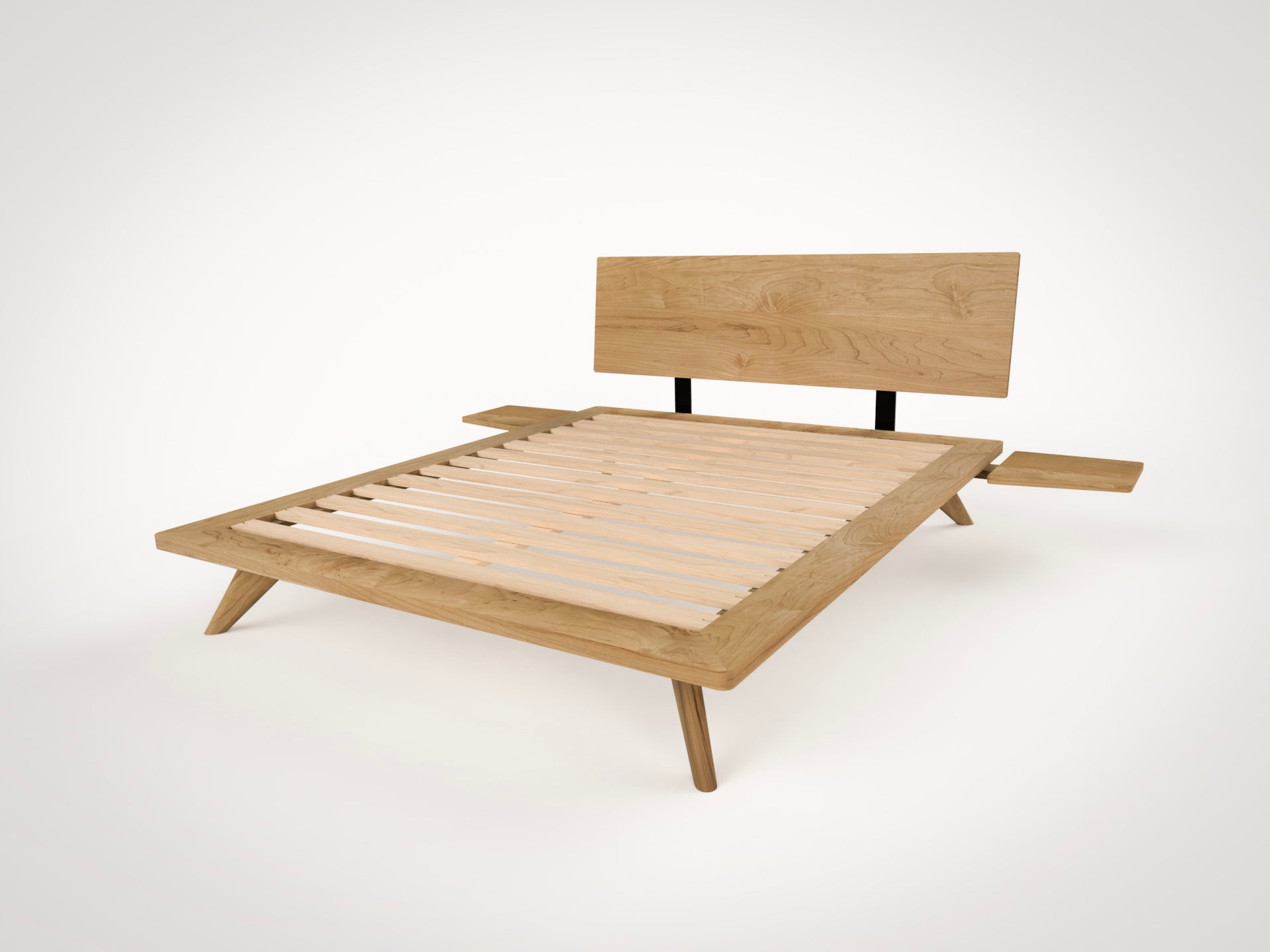 Atomic Platform Bed- Handcrafted Solid Wood Bed Frame