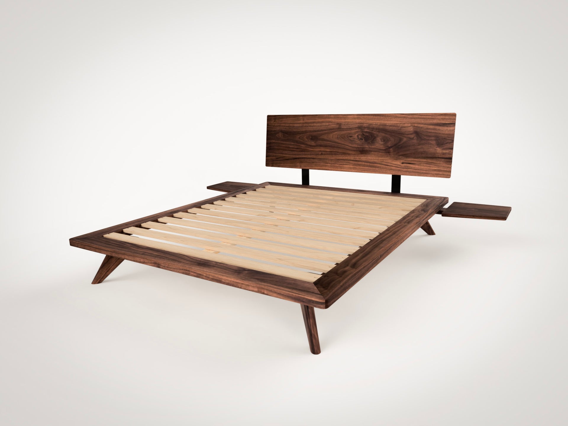 Atomic Platform Bed- Handcrafted Solid Wood Bed Frame